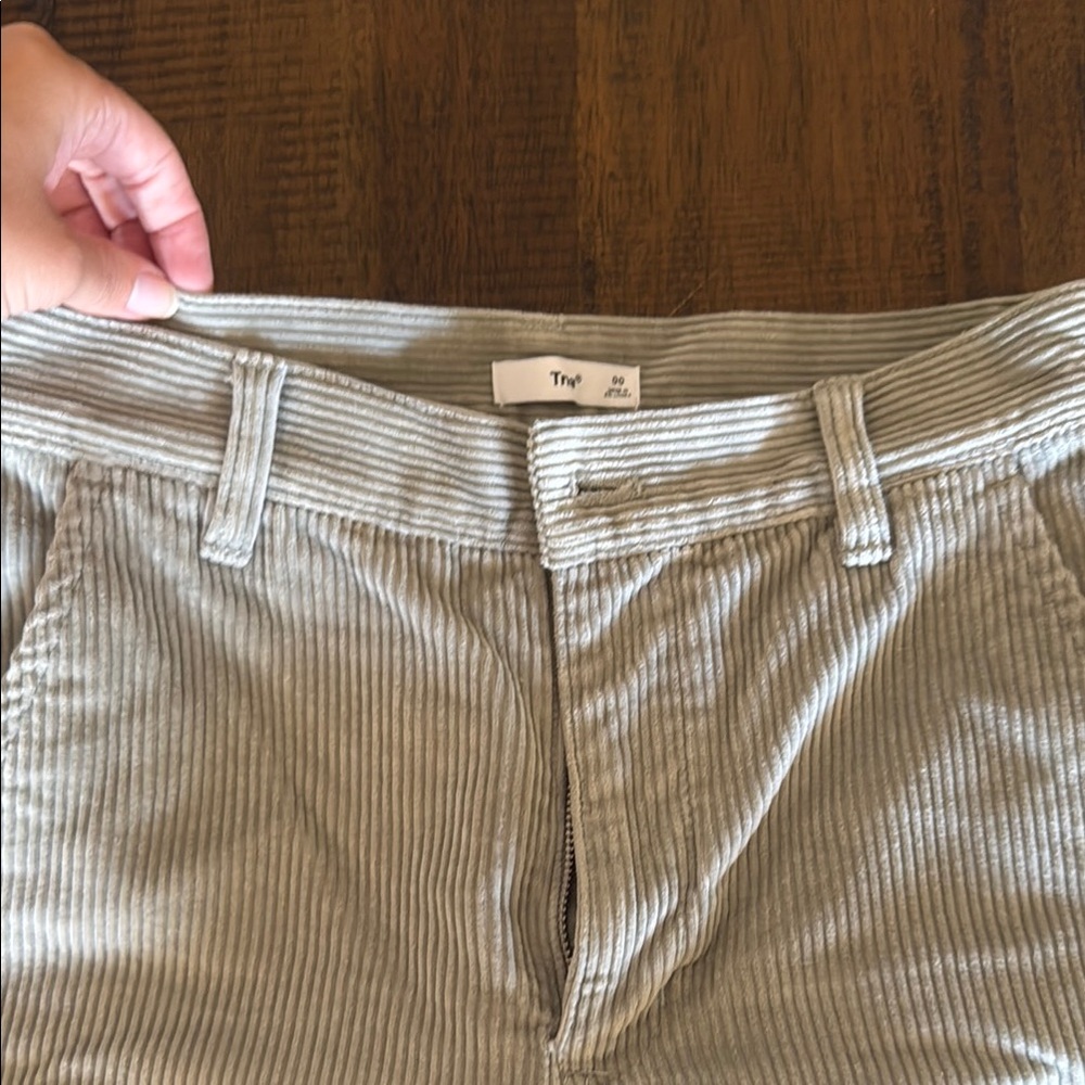 TNA Aritzia Light Green Corduroy Pants